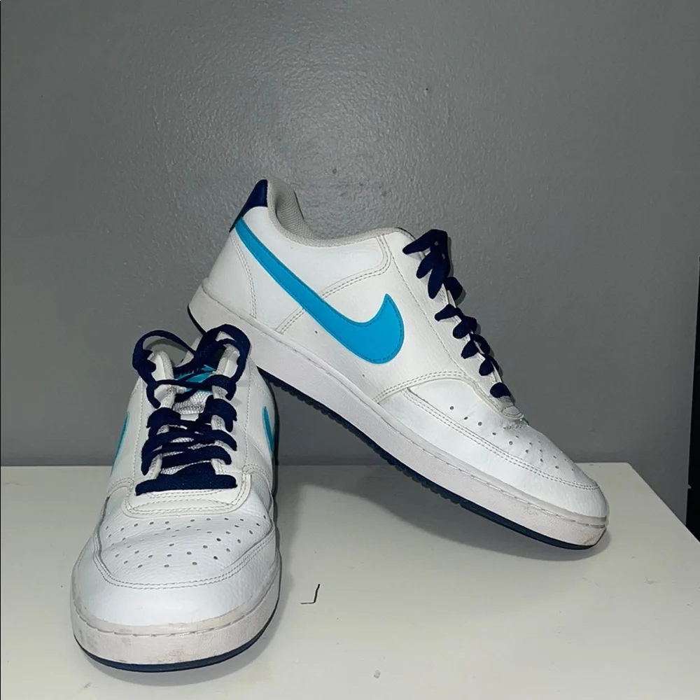 Nike Court Vision Low White‎ Laser Blue Navy Sneakers DM1187-100 Mens 10.5